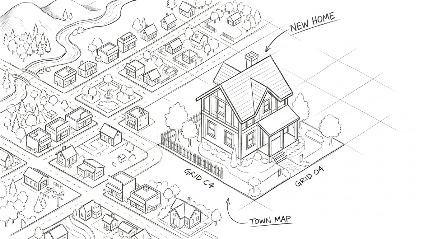 Town plan illustration